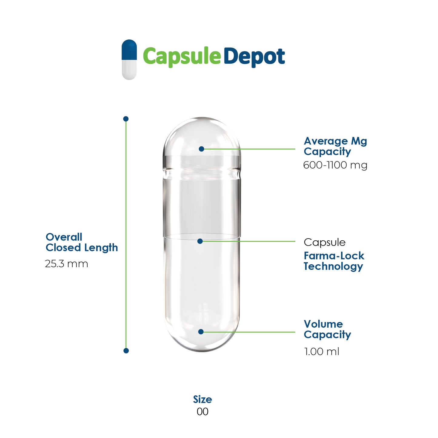 Capsule Depot - Size 00 Empty Gelatin Capsules - Empty Pill Capsules