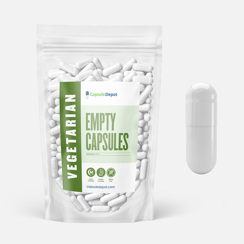 Capsule Depot - Clear Size 4 Empty Vegetarian Capsules - Empty Pill Capsules - White,1000