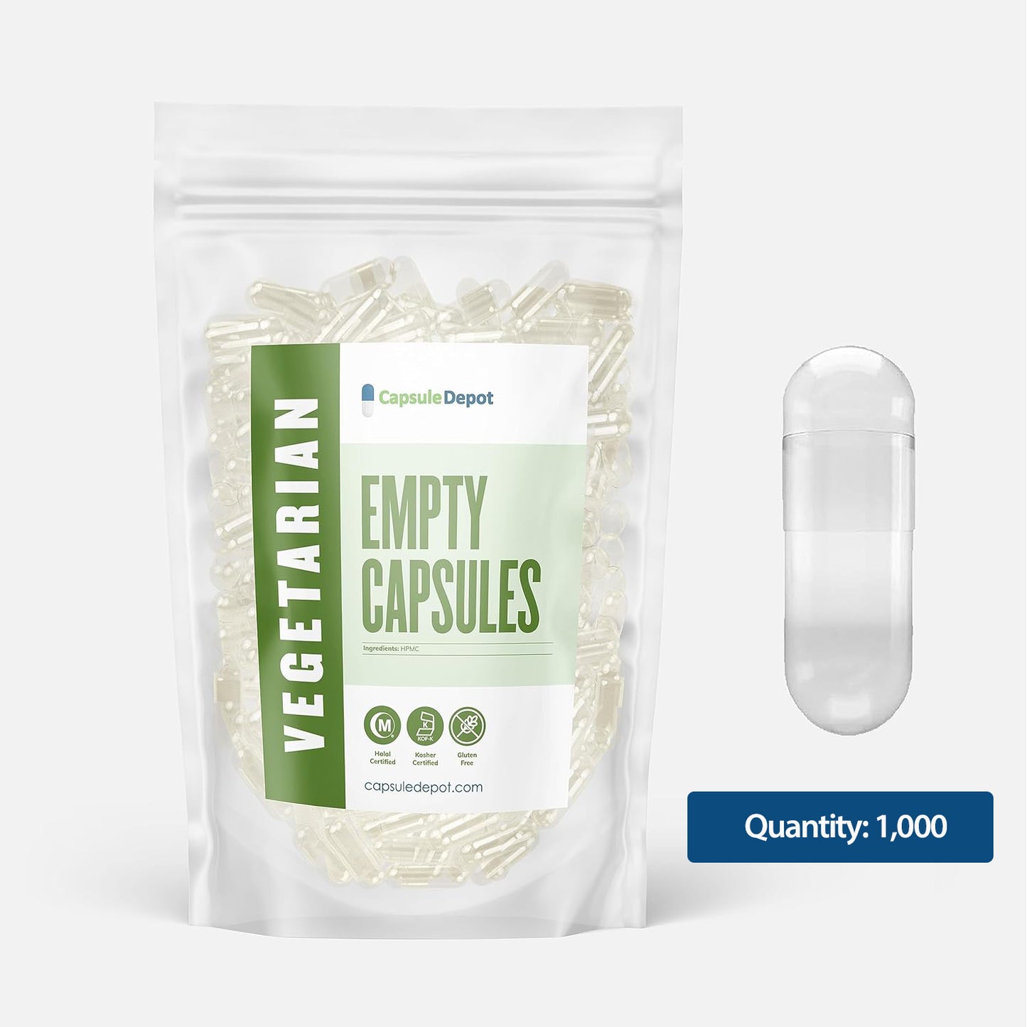 Size 2 Empty Vegetarian Capsules (HPMC)  - Capsule Depot
