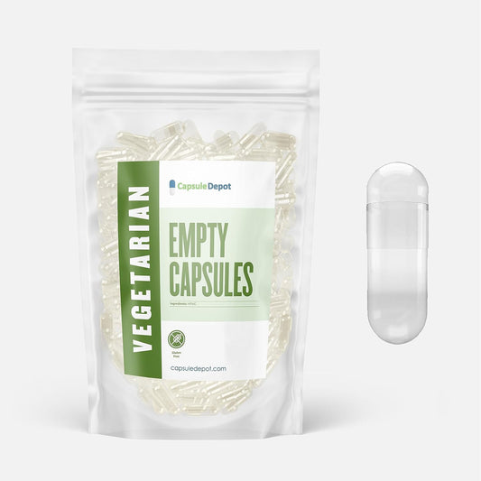 Capsule Depot - Clear Size 1 Empty Vegetarian Capsules - Empty Pill Capsules