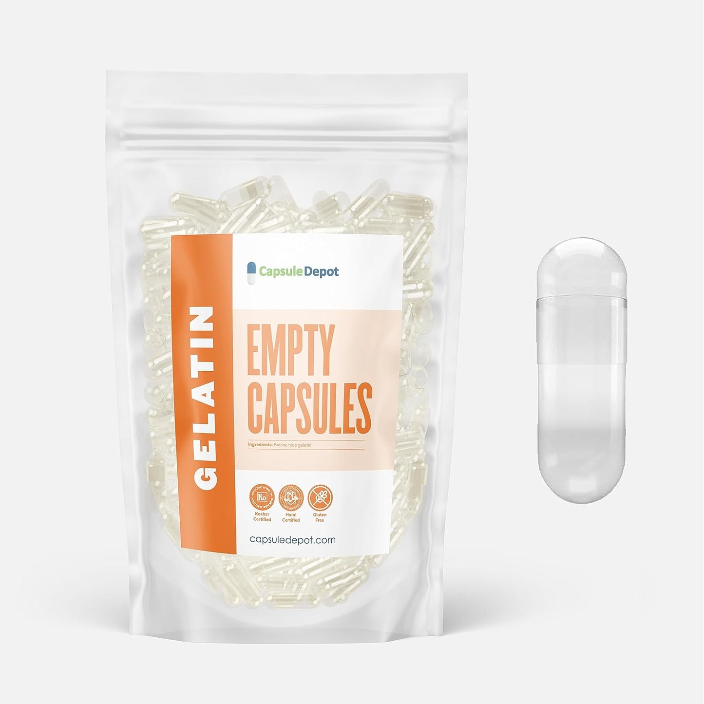 Capsule Depot - Clear Size 0  Empty Gelatin Capsules - Empty Pill Capsules