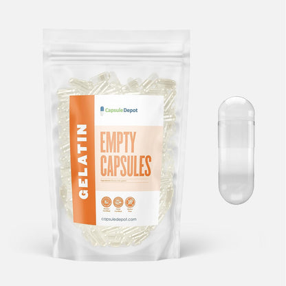 Capsule Depot - Clear Size 0  Empty Gelatin Capsules - Empty Pill Capsules
