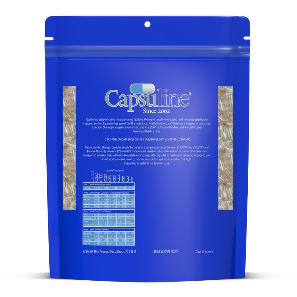 Capsuline PetCaps Chicken Flavored Gelatin Empty Capsules Size 3 1000 Count - 1000