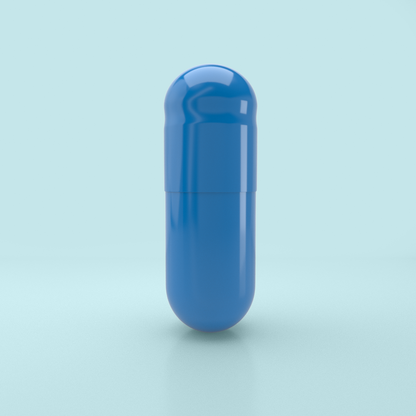 Blue bulk gel capsule 0