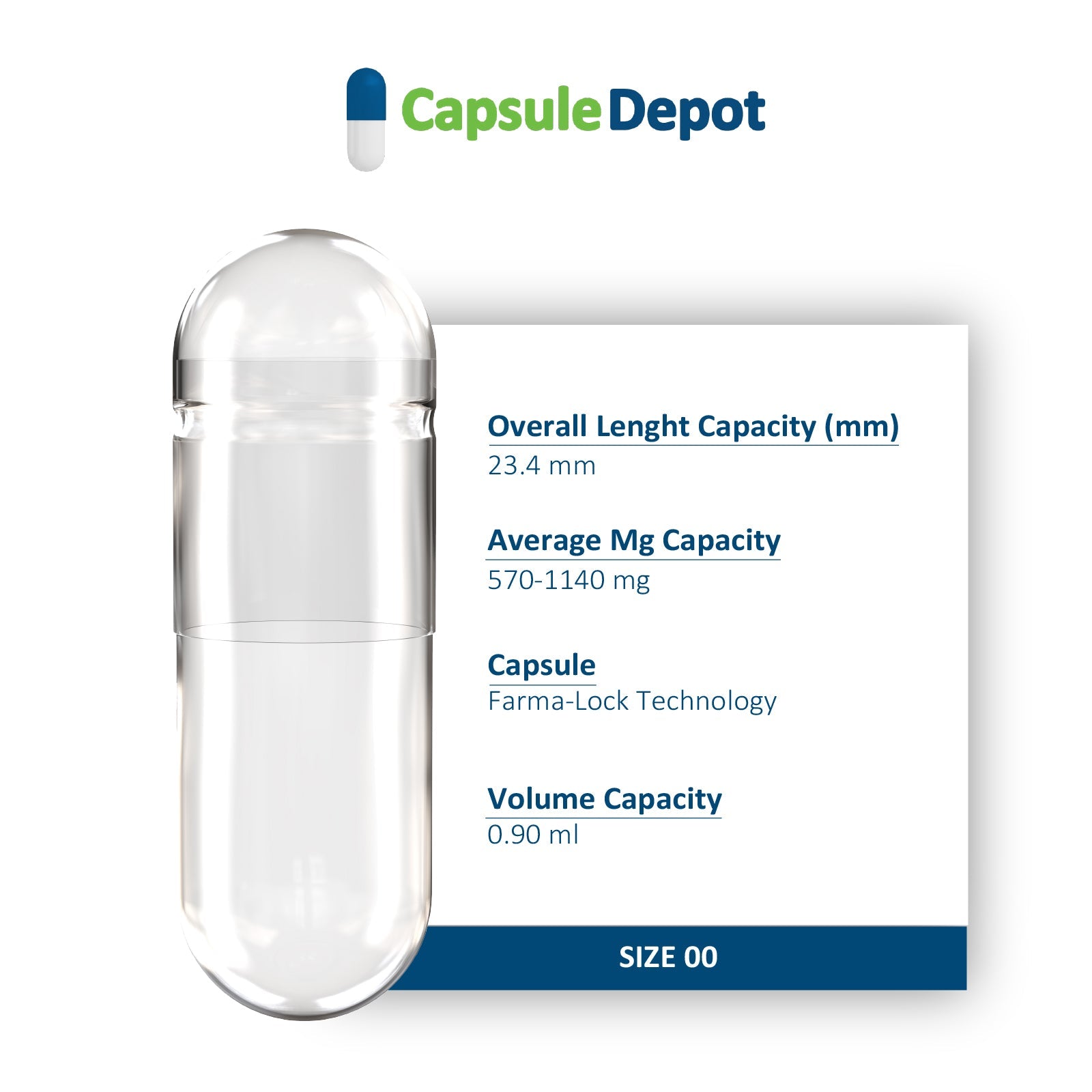 Capsule Depot - Size 00 Empty Gelatin Capsules - Empty Pill Capsules - 5,000,White